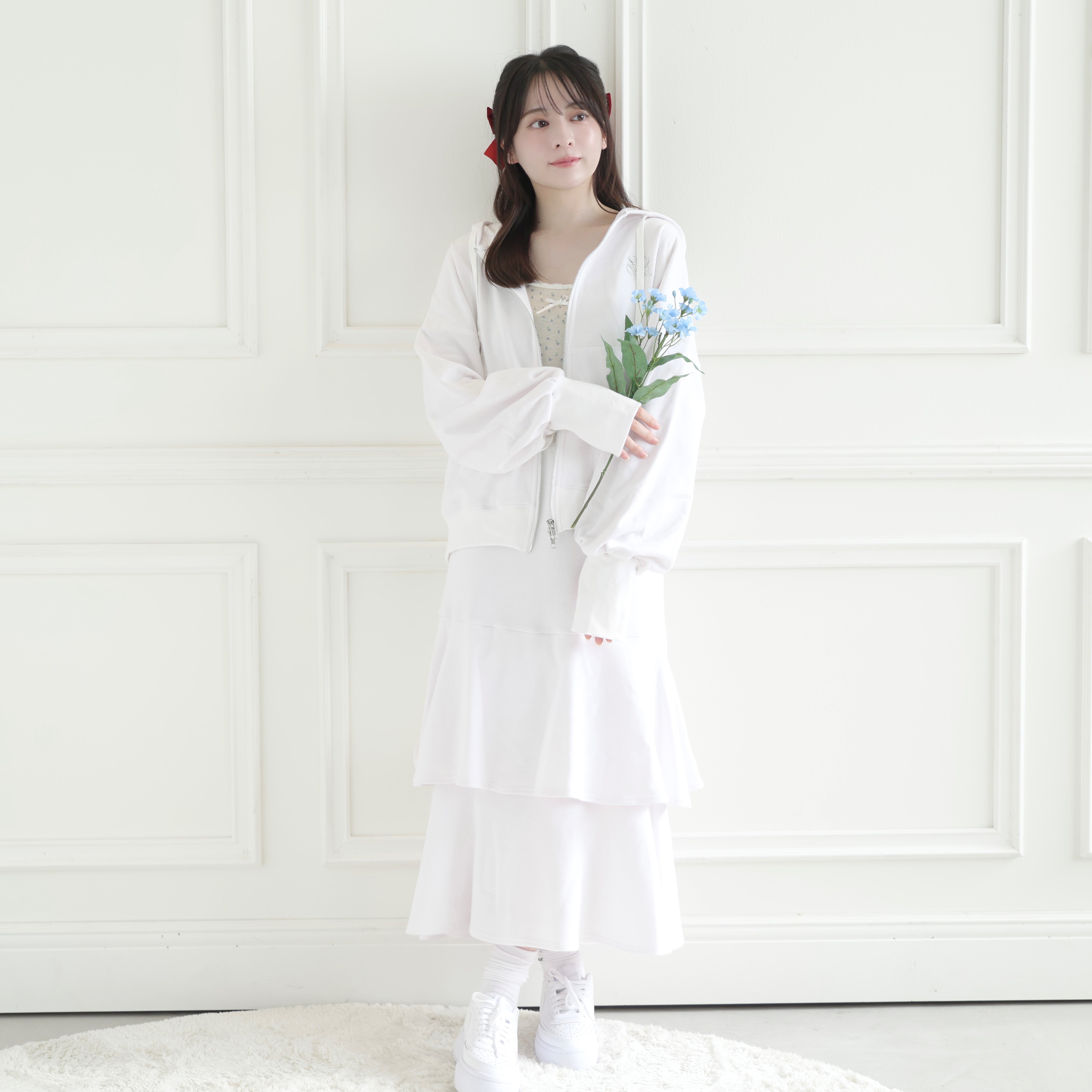 シロノサクラ　UVカットセットアップ　ホワイトグレー 公式】UVカットセットアップ｜ 雪椿 ｜ シロノサクラ。 – シロノサクラ