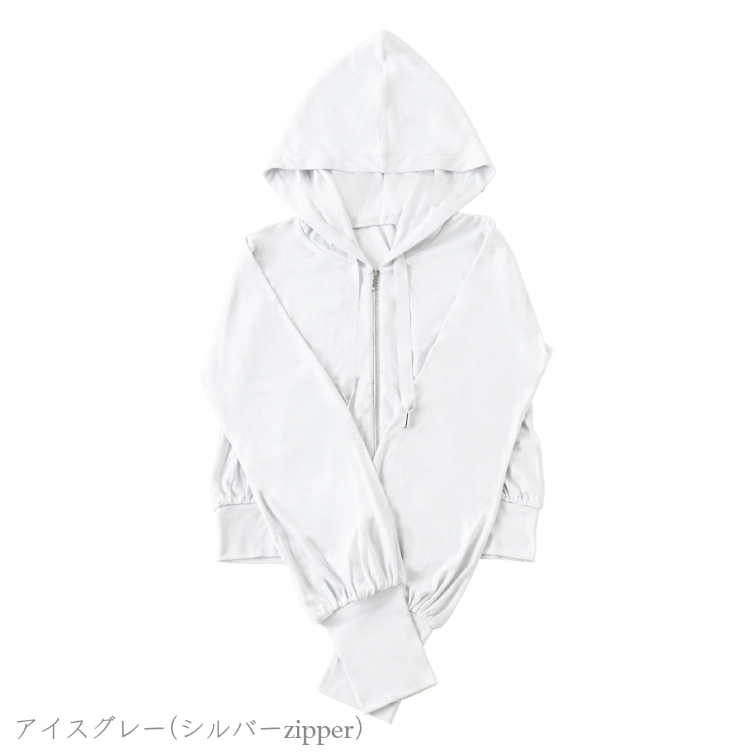 シロノサクラ。 SunCrush！UV hoody 〜夏雪草〜 アイスグレー S-