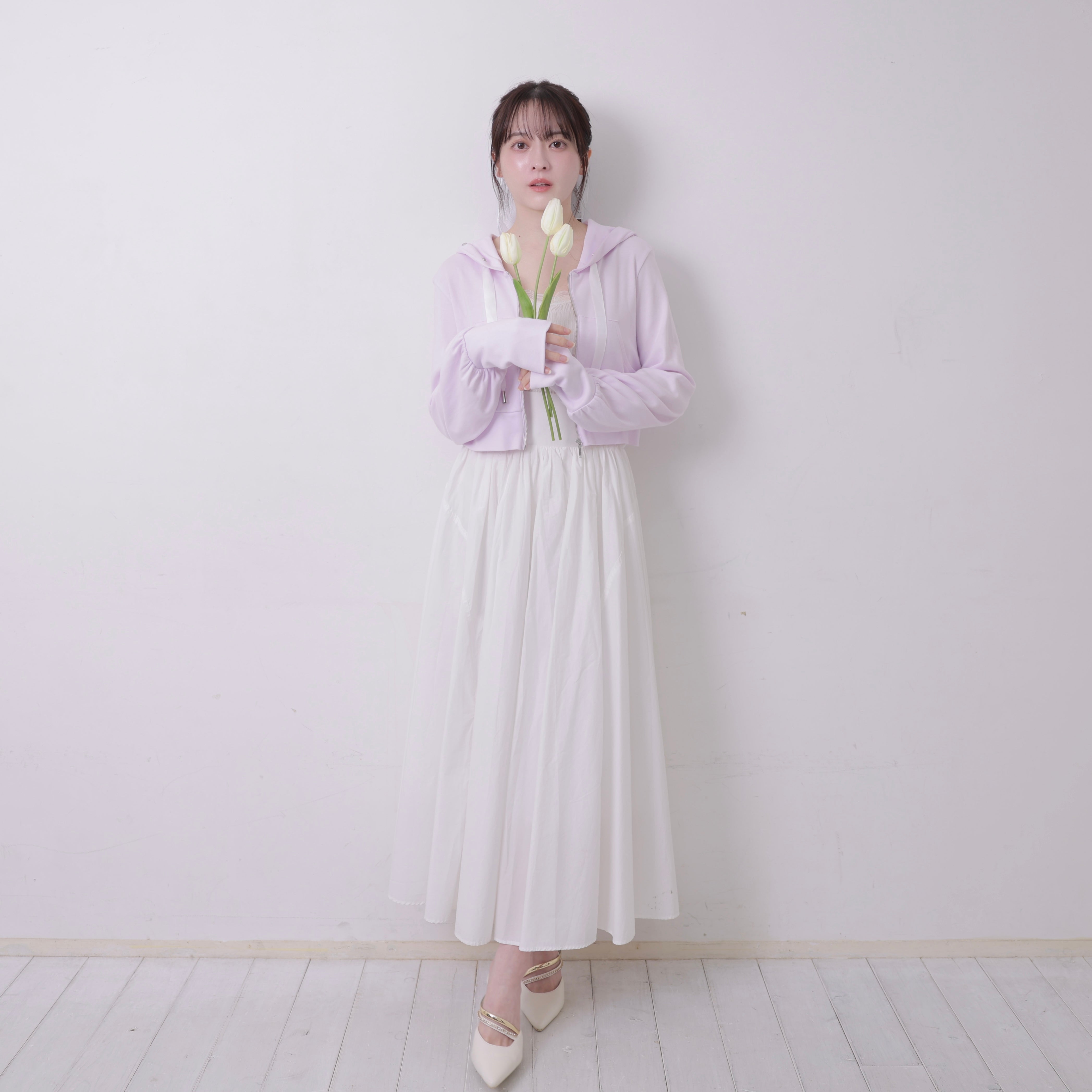 シロノサクラ。夏雪草 UVカットパーカー