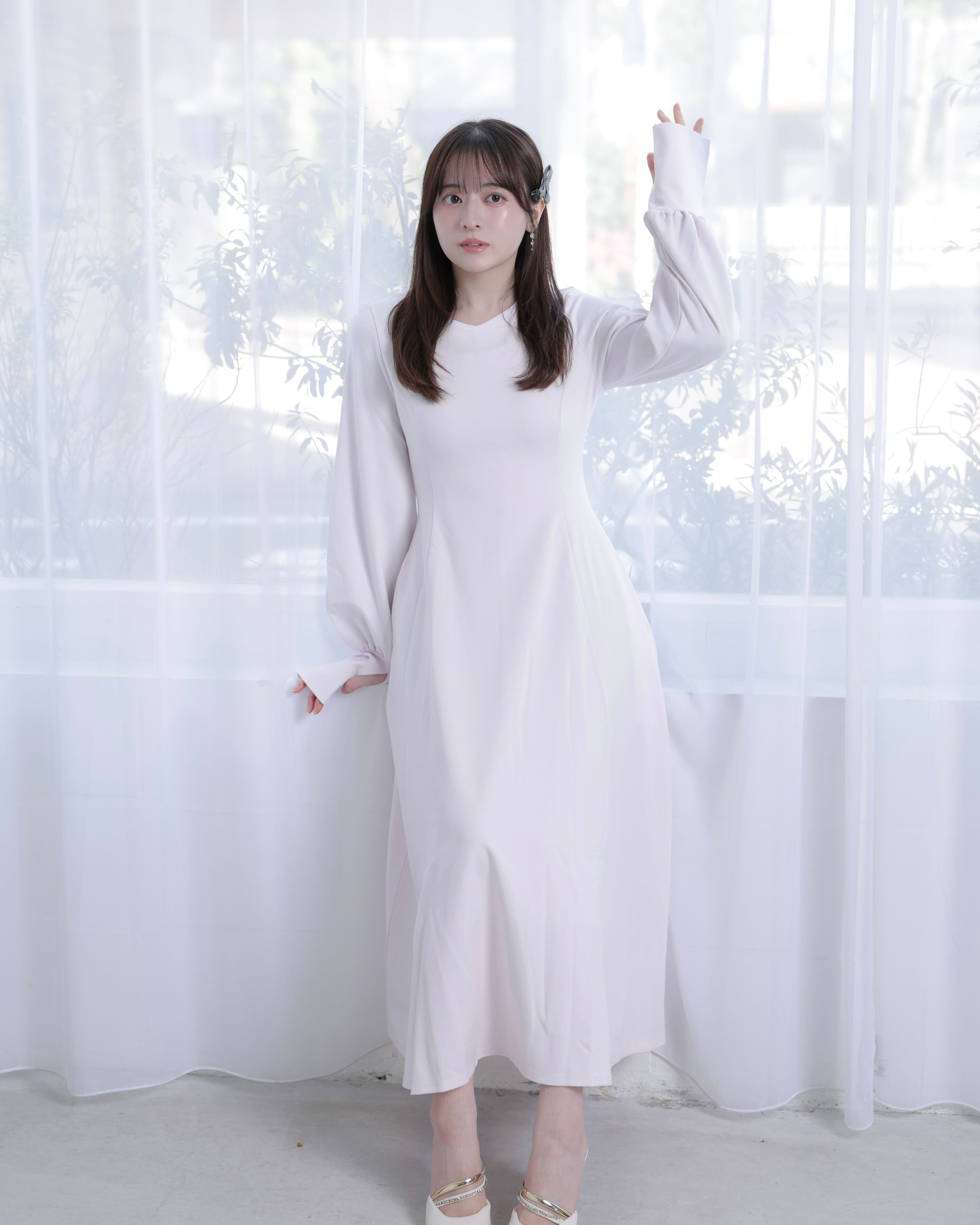 VALLAD Lサイズ 白　サーマル　io kohjiya 着用 公式】UVカットワンピース[長袖]｜ 桜草 ｜ シロノサクラ
